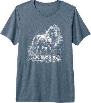 Horse Tee Horse Premium Tri-Blend T-Shirt - Slate Grey