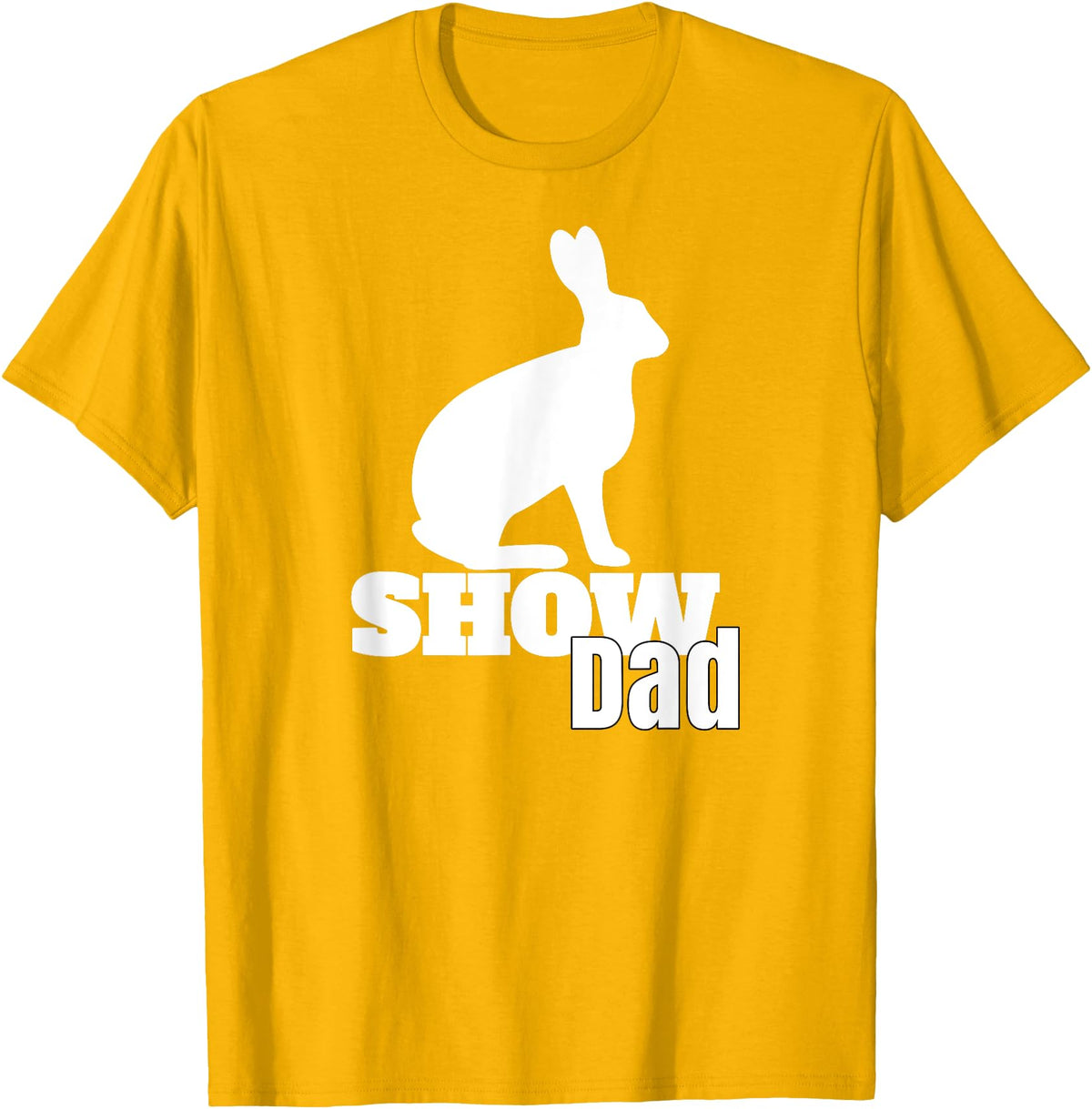 Show Dad Rabbit County Fair Livestock T-Shirt in Golden Yellow