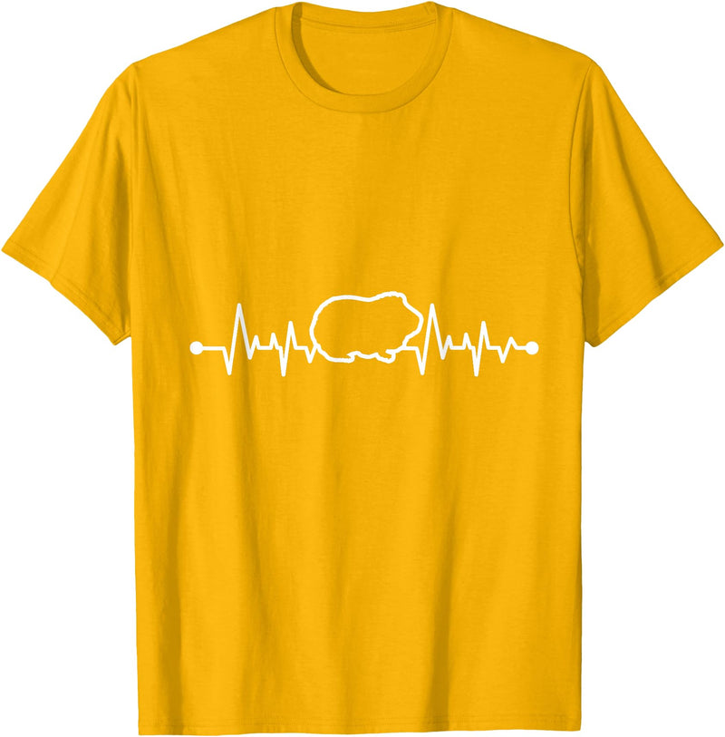 Animal Tee & Guinea Pig Animal Furry Potato Heartbeat Guinea Pig T-Shirt - Golden Yellow