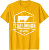 Farm and Longhorn Gift for Men and Cattle Clothing Texas Longhorn Cattle - Longhorn Cow For Cattle Farmer T-Shirt - Golden