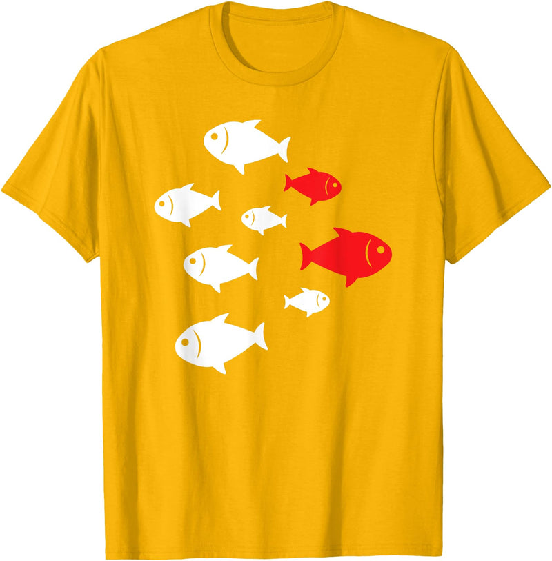 Gifts Fish Owners and Aquarists Co. Swim Against The Tide Fish Tank Fishing Fisherman Aquarium T-Shirt - Golden Yellow