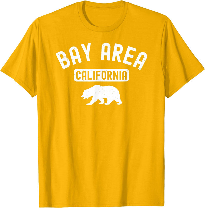 Cali Retro Tees Bay Area San Francisco Oakland Berkeley California 510 Bear T-Shirt - Golden Yellow