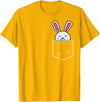 Bunny in Pocket Rabbit Lover Gifts for Women Men Kids T-Shirt in Golden Yellow