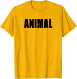 Animal Gym Rabbit Workout Bodybuilding Fitness T-Shirt in Golden Yellow
