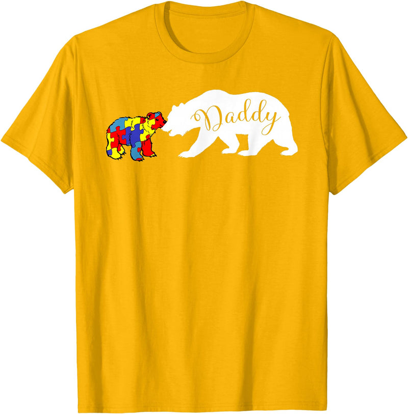 Matching Family Autism Awareness Shirts Daddy Bear Autism Awareness month Dad Grandpa Men Gift T-Shirt - Golden Yellow