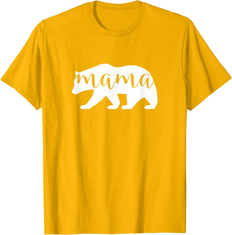 The Persnickety Owl Family Bears #1 Mama Bear Shirt Mama Bear T-Shirt Mama Mom Mommy Tee Shirt T-Shirt - Golden Yellow