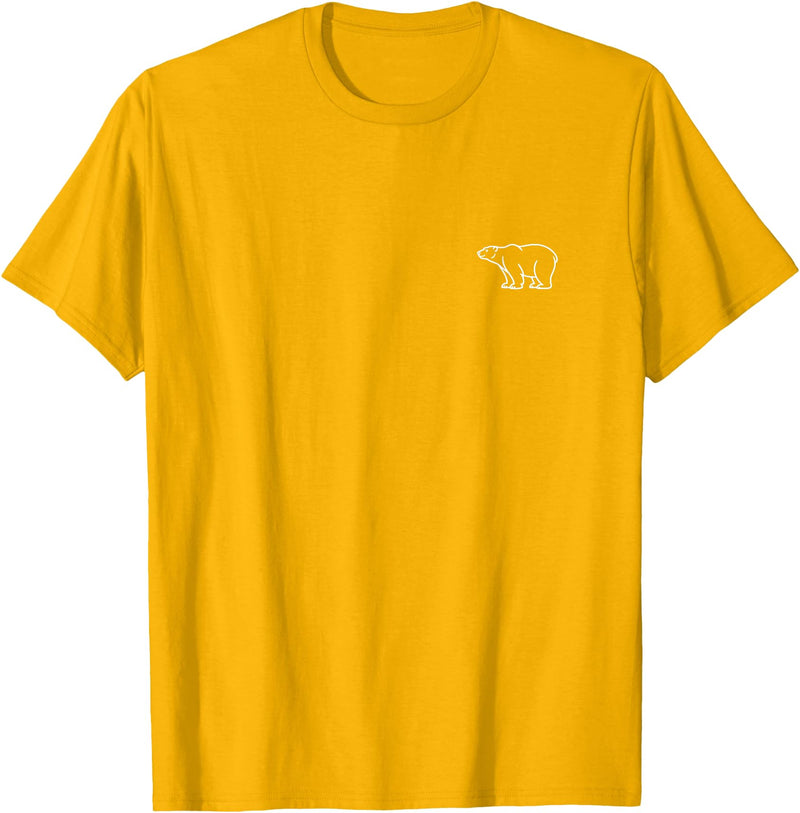The Polar Bear Apparel Co Polar Bear Minimalist Badge Patch Line Art T-Shirt - Golden Yellow