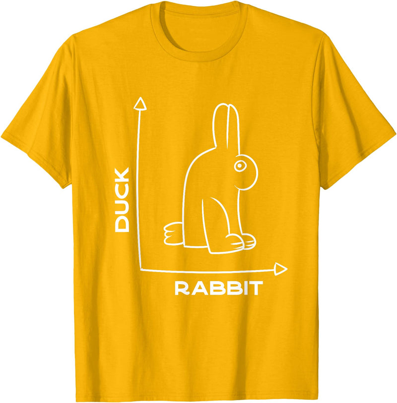 Duck - Rabbit - Funny - Joke - Bunny - Optical Illusion -Pun T-Shirt in Golden Yellow