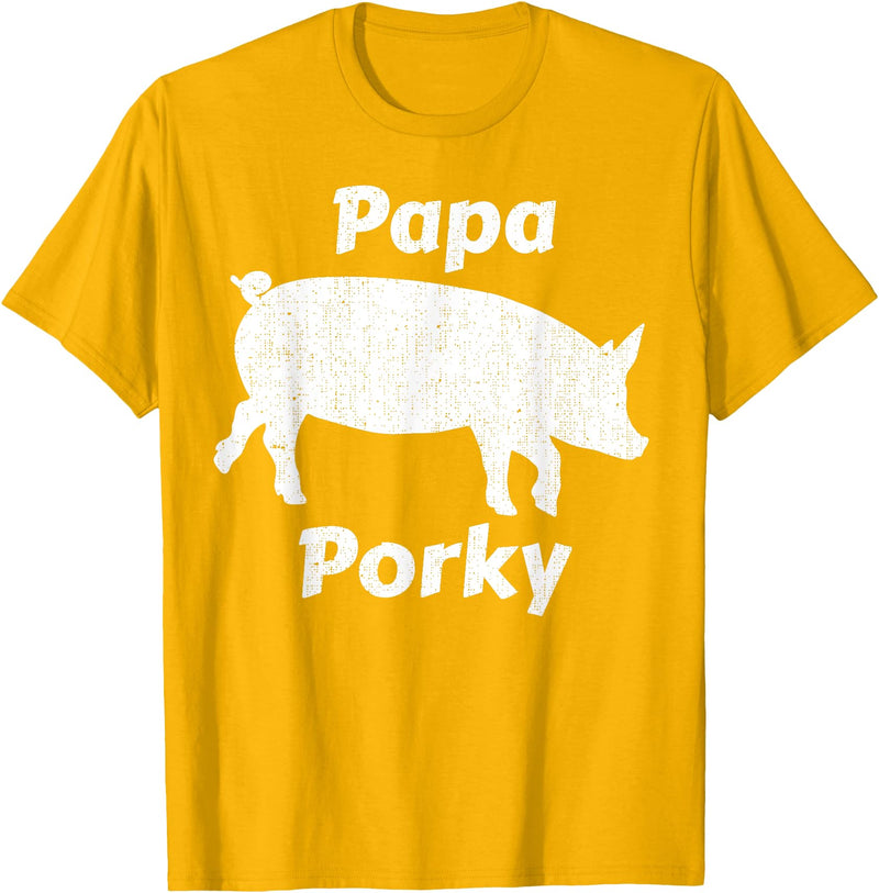 Papa Porky Pig Daddy Father Hog pork T-Shirt - Golden Yellow