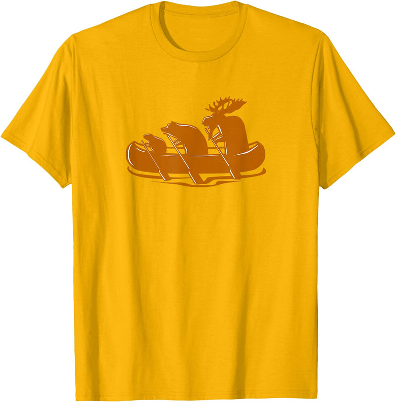 Canoe Gifts Men Women I Vicoli Merch Canoeing Beaver Bear Moose Canoe Team Funny T-Shirt - Golden Yellow