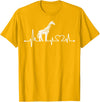 Funny Giraffe Lovers Zoo Animal Apparel Gifts Giraffe Heartbeat Love Line Cute Graphic wildlife Silhouette T-Shirt - Golden Yellow