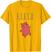 Things by Sally Stuff by Sally: EIEIO Dancing Pig Fun T-Shirt T-Shirt - Golden Yellow