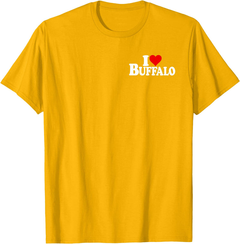 LOVE OF BUFFALO HEART CITY APPAREL I LOVE HEART BUFFALO NY T-Shirt - Golden Yellow