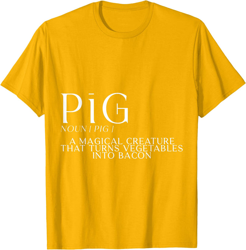 Bacon FH Pig, A Magical Creature That Turns Vegetables Into Bacon --- T-Shirt - Golden Yellow