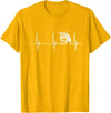 Loveable Highland Cows Hairy Coos Scottish Highland Cow Heartbeat EKG Pulse Highlander Cow T-Shirt - Golden Yellow