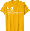 Awesome Barbecue Apparel, Clothing and Accessories Pig, a Magical Creature that Turns Vegetables Into Bacon T-Shirt - Golden Yellow
