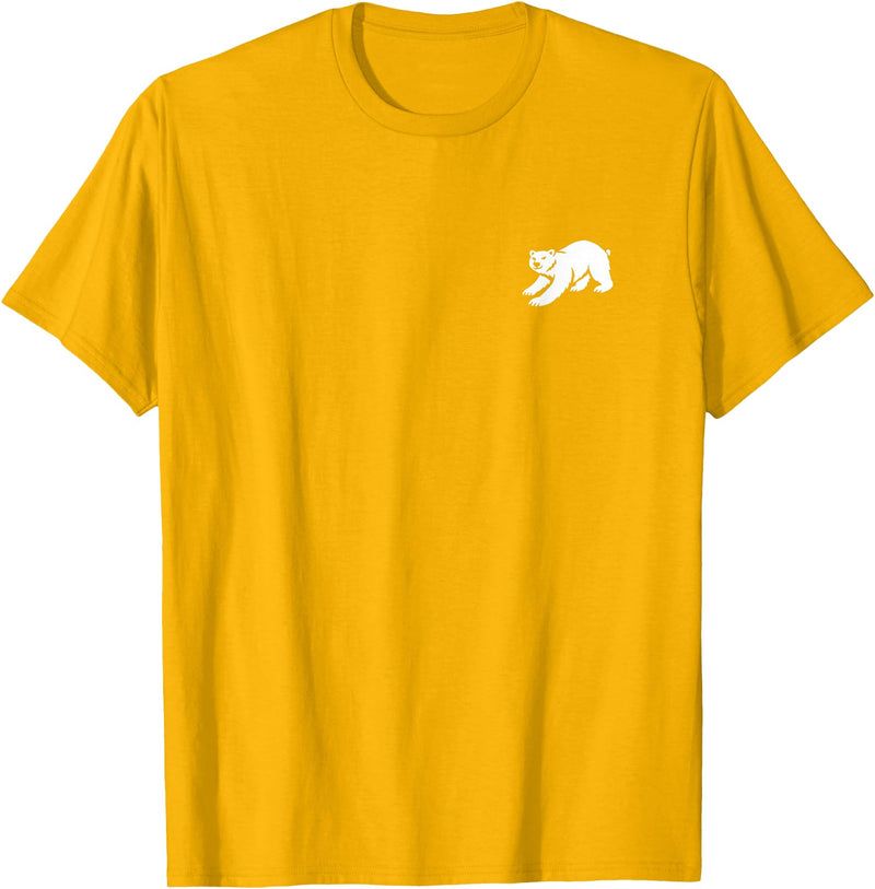 Playful Critter Apparel Co. Polar Bear Minimalist Black and White T-Shirt - Golden Yellow