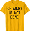 CAT COW CHIVALRY IS NOT DEAD T-Shirt - Golden Yellow