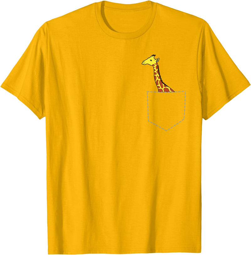 Africa Giraffe Gifts and Giraffe Sayings Cute Giraffe in Bag Cool Large Giraffe Large T-Shirt - Golden Yellow