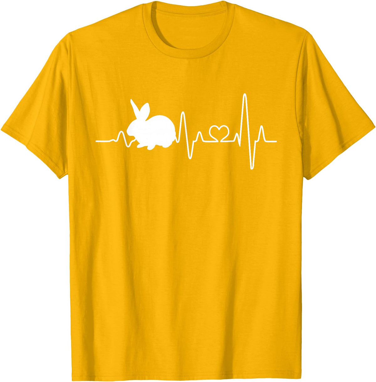 Bunny Heartbeat Pulse Rabbit T-Shirt in Golden Yellow