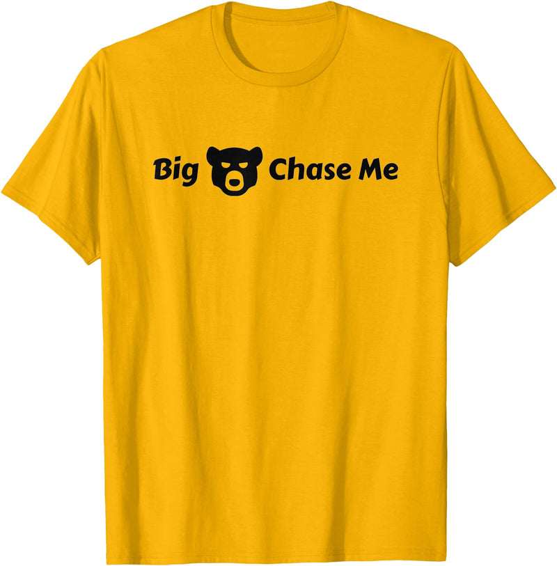 EatShirts Big Bear Chase Me Shirt Funny T-Shirt - Golden Yellow