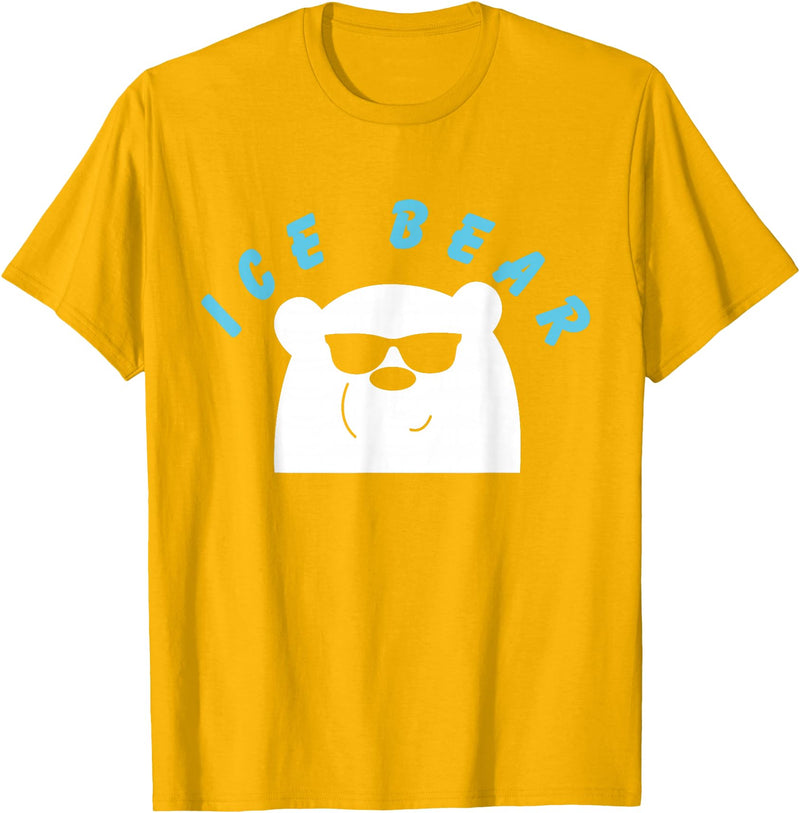 Global Warming Awareness Arctic Winter Ice Ice Bear with Sunglasses Polar Bear Plunge T-Shirt - Golden Yellow