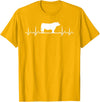 Black Angus Rancher Geschenk Für Bauern Heartbeat ECG Pulse Cow Black Angus Rancher T-Shirt - Golden Yellow
