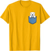 Funny Polar Bear in Pocket for Polar Bear Lover Cute Pocket Polar Bear Lovers T-Shirt - Golden Yellow