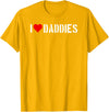 Bear Daddy I Heart (love) Daddies Funny Gay Adult Humor Cute Older Men T-Shirt - Golden Yellow