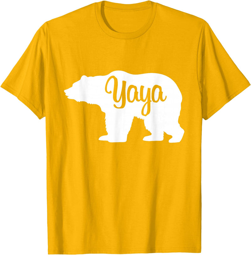 Matching Family Gift Shirts Yaya Bear Silhouette T-Shirt - Golden Yellow