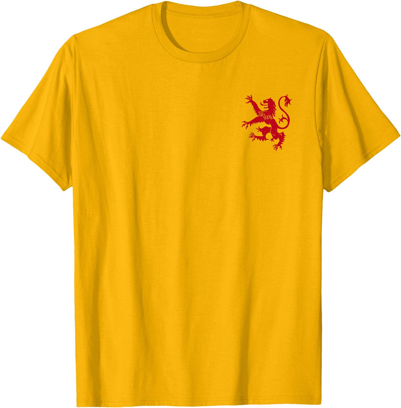 SCOTTISH RED LION Scotland RED Lion Rampant Symbol T-Shirt - Golden Yellow