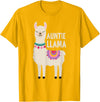 Family Matching Llama Birthday Auntie Llama Aunt Of The Birthday Llama Party Family T-Shirt - Golden Yellow