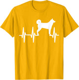 Dog Silhouette Heartbeat Line T-Shirt
