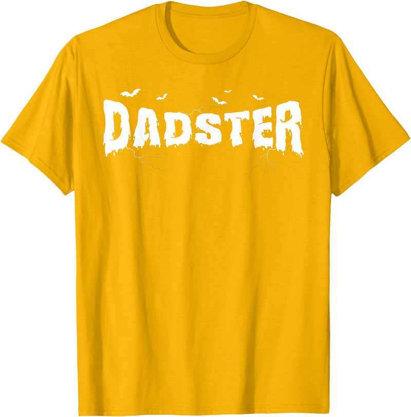 Dadster Matching Family Mom Dad Halloween Party Retro Vintage Dadster Couple Matching Family Mom Halloween T-Shirt - Golden