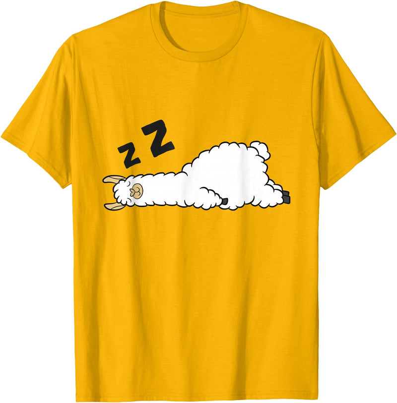 Sleeping Animals Tees And Gifts Llama Sleeping Tired Llama Napping Llama T-Shirt - Golden Yellow