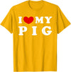 I Heart My Everything - Collection I Love My Pig T-Shirt - Golden Yellow