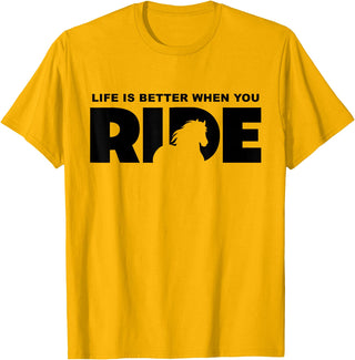 BASBO Horse Riding T-Shirt - Golden Yellow