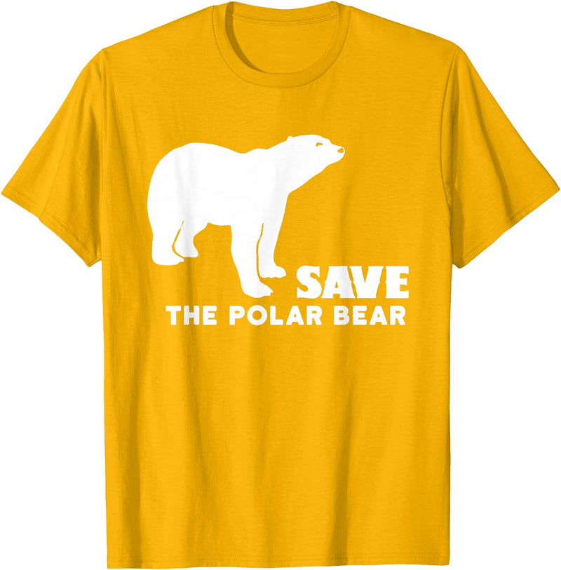 Polar Bear T Shirts Save The Polar Bear T Shirt T-Shirt - Golden Yellow