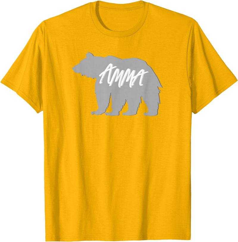 Grandma Granny GG T Shirt Gift SchippTees Amma Bear Icelandic Grandmother Nickname TShirt T-Shirt - Golden Yellow