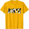 funny saying Gifts for Family Members and more Auntie Cow Print Cow Pattern T-Shirt, Black - Golden Yellow