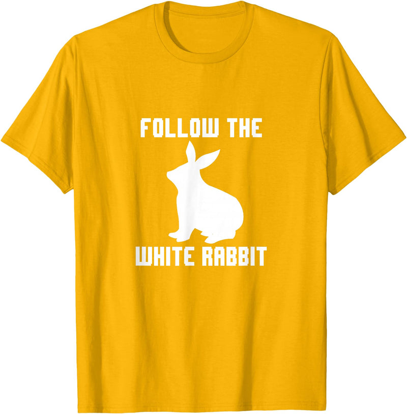 Follow the White Rabbit T-Shirt in Golden Yellow