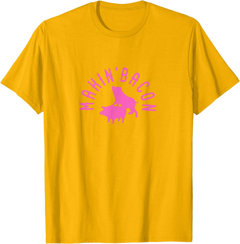 Makin Bacon for Bacon Macon Merch Makin Bacon for Bacon Making Fans T-Shirt - Golden Yellow