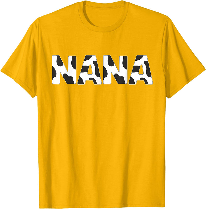 Cow Print Birthday Shirt For Family Men Women Cow Nana Birthday Family Matching 1 St Birthday Girl Boy T-Shirt - Golden