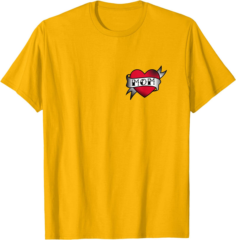 Mama Bear Tee Shirts Mom Heart Tattoo T-Shirt T-Shirt - Golden Yellow