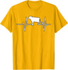 Animal Funny Farmer Farmers Gift Cow Cattle Beef Heartbeat Funny T-Shirt - Golden Yellow