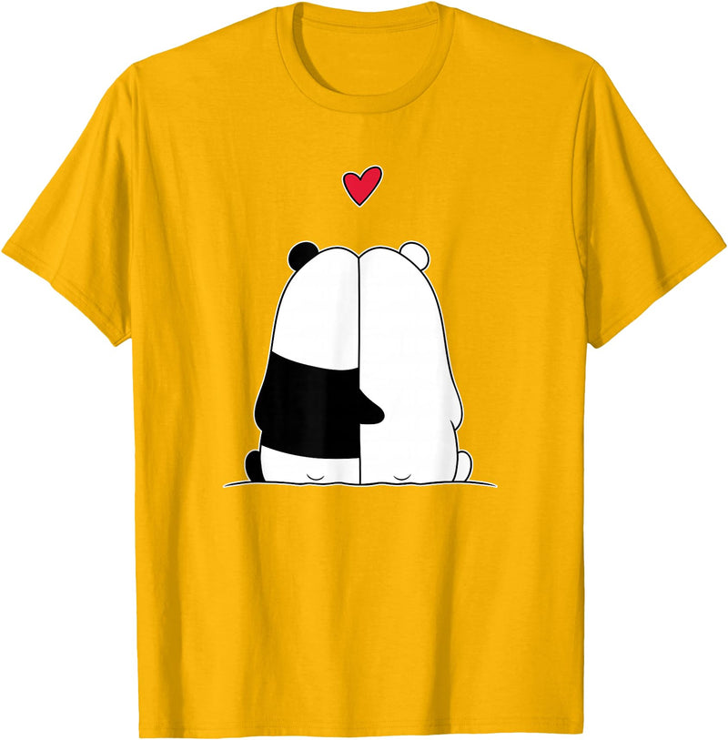 Nertees - Matching Outfits for Couples Couples Valentines Polar Bear Panda Bear T-Shirt - Golden Yellow