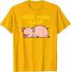 Cute Animal Pyjama Sleep Bed Outfits Funny Sleeping Pig Pajama Design for Bedtime T-Shirt - Golden Yellow
