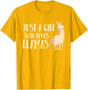 Funny Llama And Alpaca Gifts Funny Llama Girl Just A Girl Who Loves Llamas T-Shirt - Golden Yellow