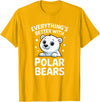 The Cute Animal Apparel Company Cute Polar Bear Lover Adults or Kids Boys Girls Polar Bears T-Shirt - Golden Yellow