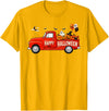 Spooky Harvest Cassic Pickup Truck Designs Classic Truck Happy Halloween Pumpkin Spooky Fall Farmhouse T-Shirt - Golden